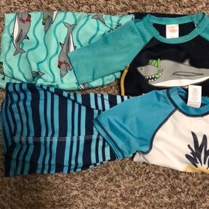 Gymboree Rash Guards and swim trunks